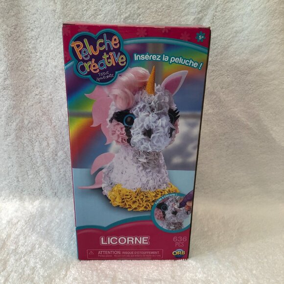 NWT Plush Craft 3D Unicorn, 5" x 4" x 10", Pink/White/Yellow/Grey - Picture 4 of 10